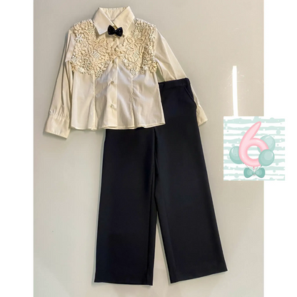 Camicia e pantaloni eleganti per bambina tra 6 anni