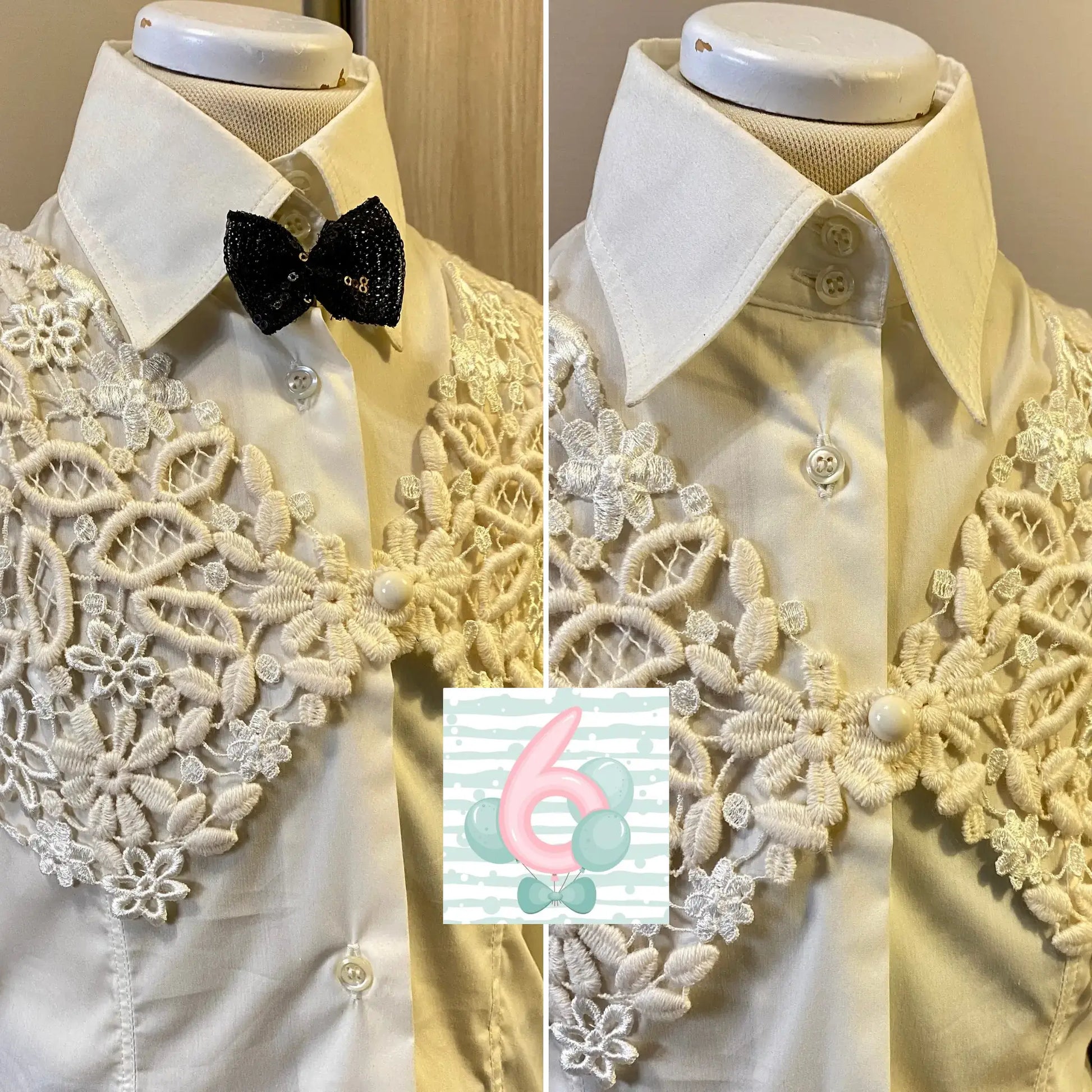 Camicia con papillon amovibile 6 anni