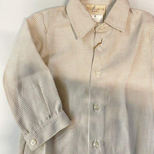Camicia a righe beige per neonato