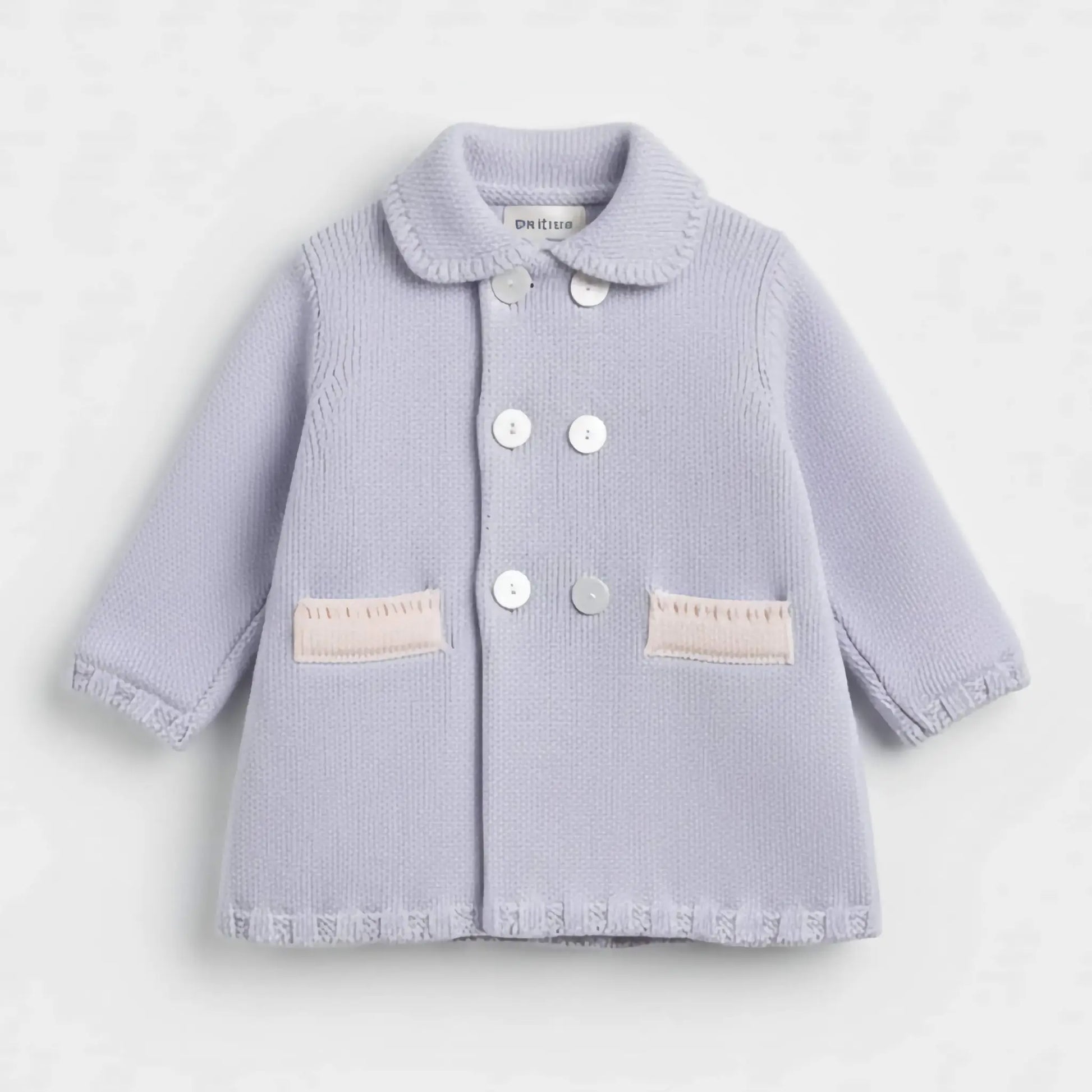 Cappottino elegante celeste polvere per battesimo scontato