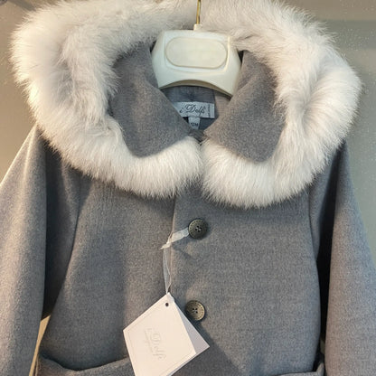 Cappotto in lana per neonato con pellicciotto da cerimonia