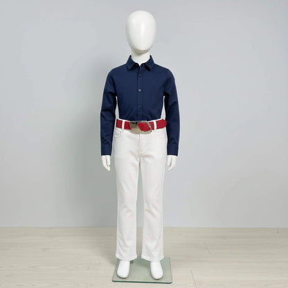 Cintura rossa moderna per ragazza in pelle