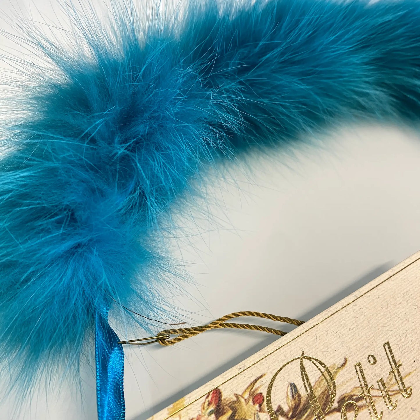 Collo in vera pelliccia turchese per bambina