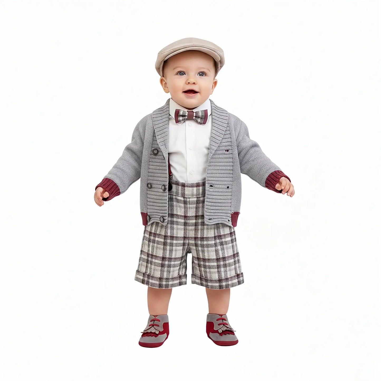 Completo abito bermuda con giacchino, con scarpe e cappello abbinato in OUTLET