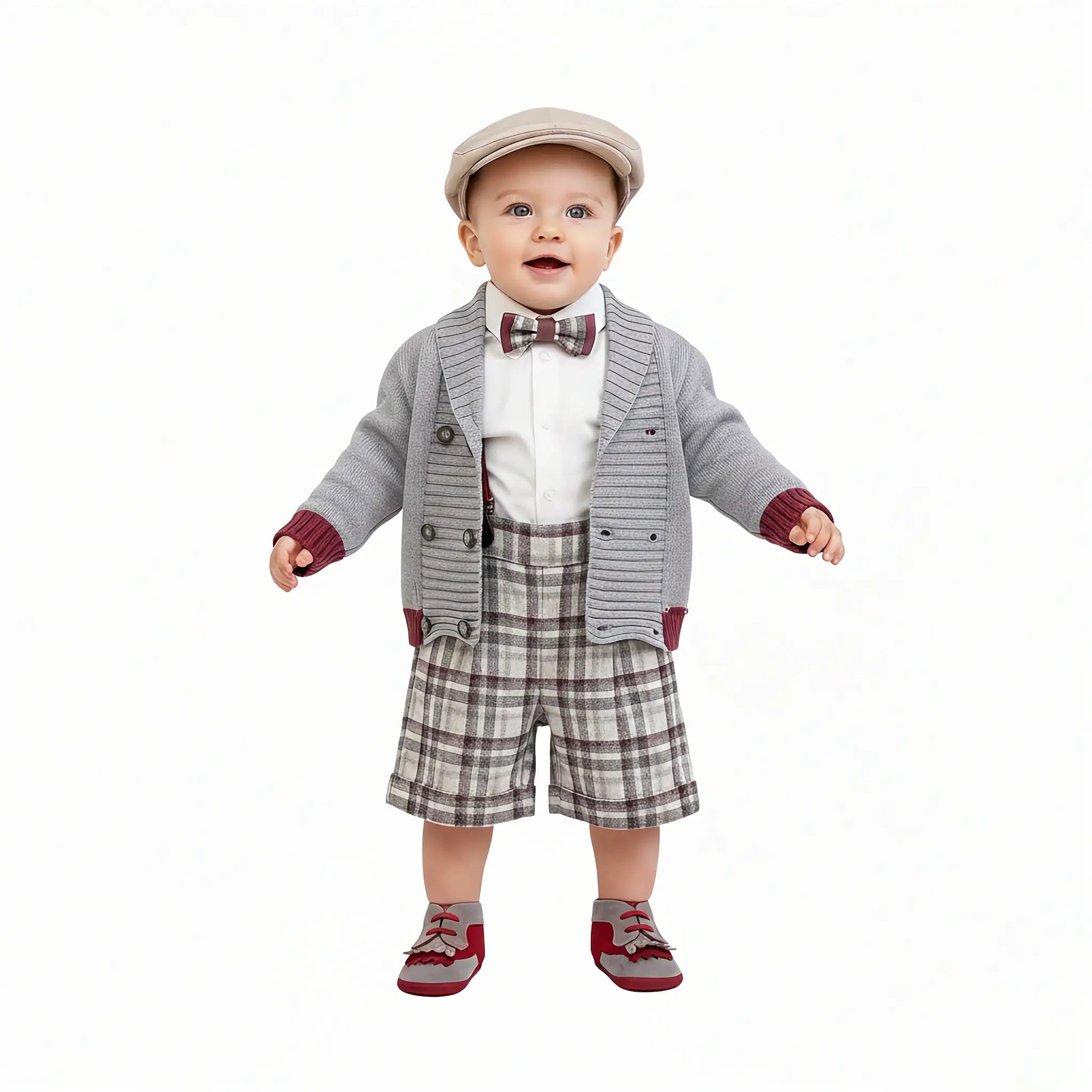 Completo abito bermuda con giacchino, con scarpe e cappello abbinato in OUTLET