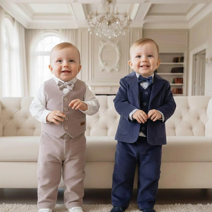 Completo da battesimo e da cerimonia per neonato in velluto OUTLET