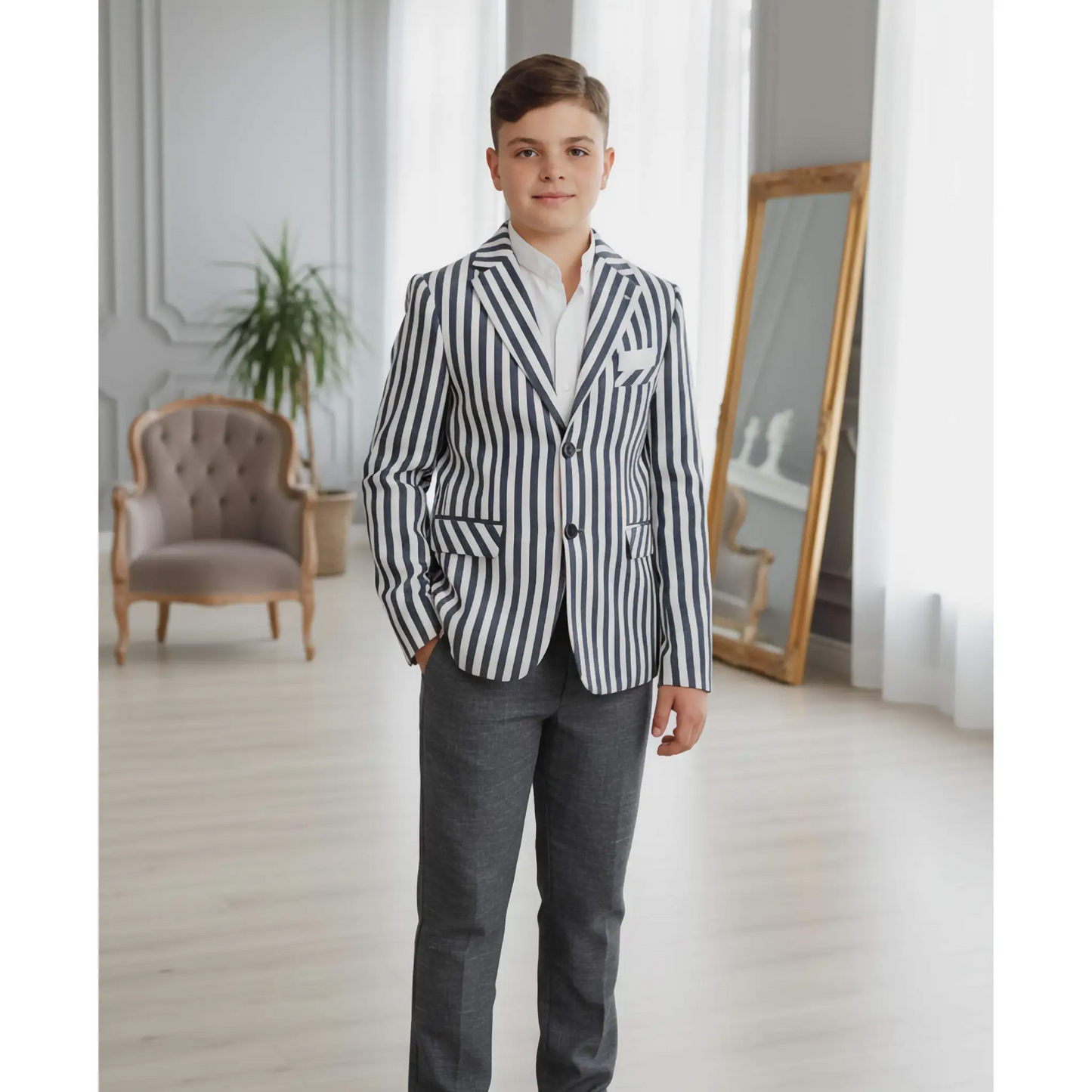 Completo elegante con blazer e pantaloni per ragazzo di 14 o 16 anni