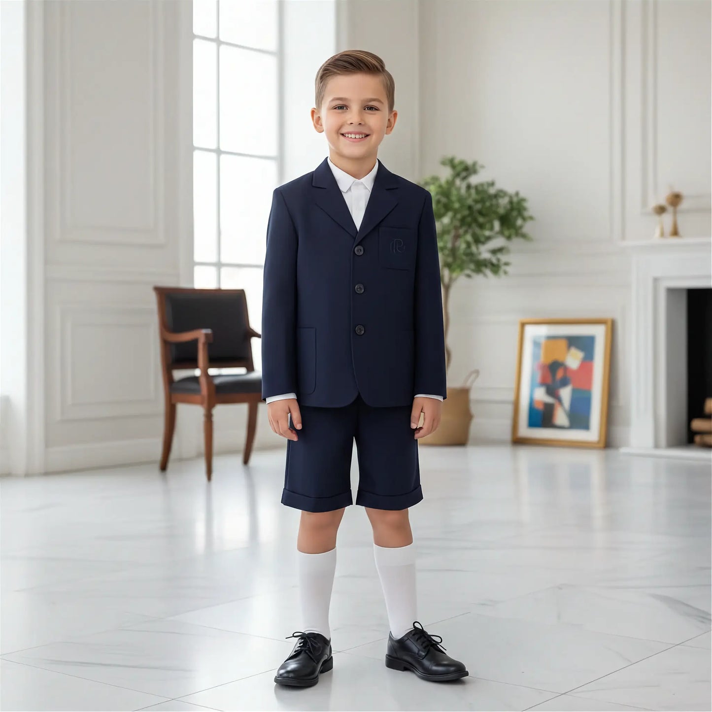 Completo per cerimonia estiva bambino composto da giacca + bermuda in OUTLET