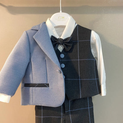 Completo da cerimonia 5 pezzi per neonato in offerta outlet