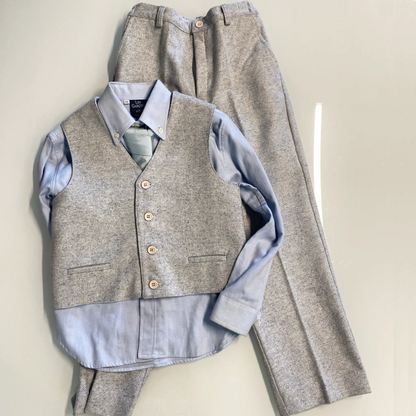 Completo da cerimonia composto da pantaloni e panciotto in lana per bambino
