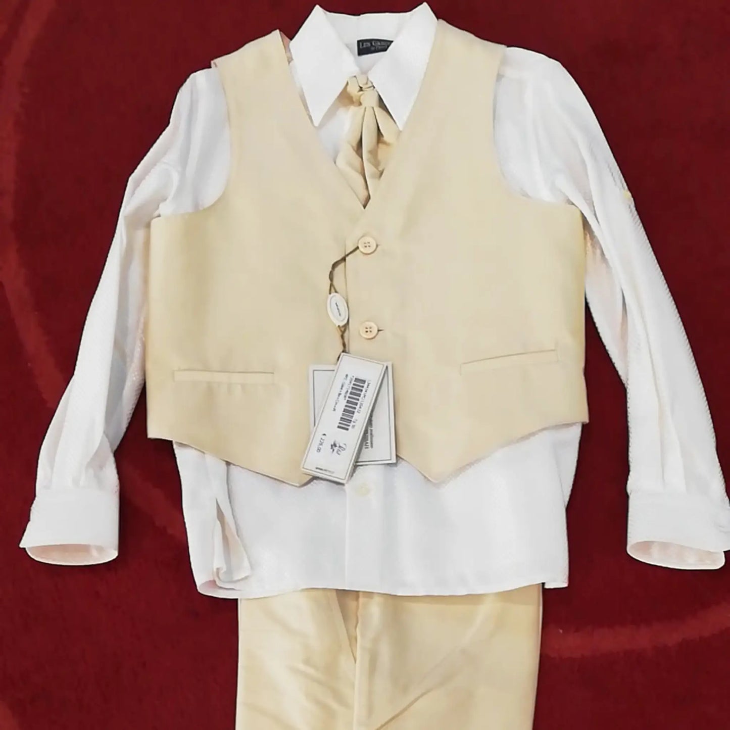 Completo color ocra in seta per bambino 6 anni