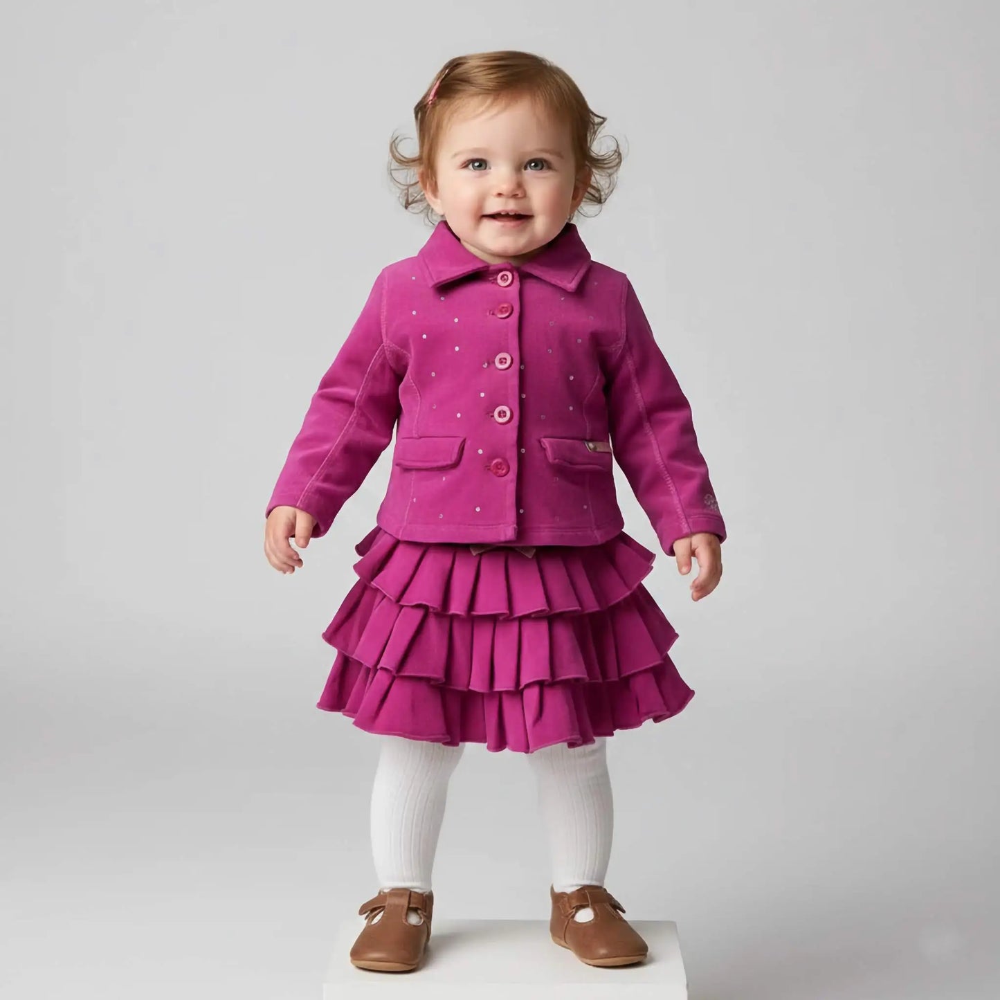 Completo coordinato composto da giacca più gonna per neonata 9 mesi in outlet scontato