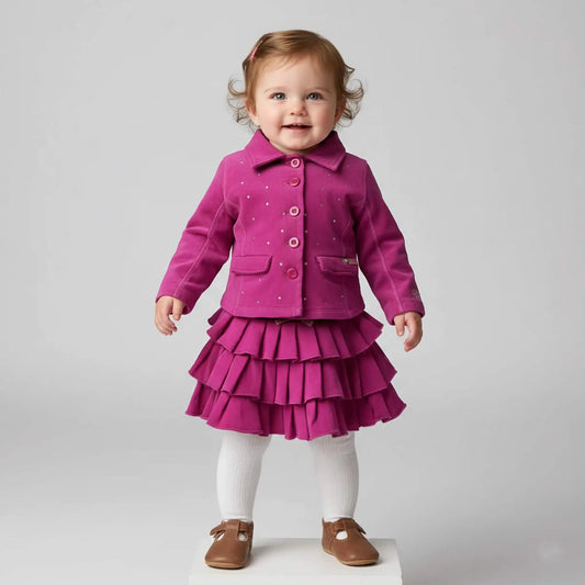 Completo coordinato composto da giacca più gonna per neonata 9 mesi in outlet scontato