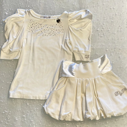 Completo elegante bianco per bambina di 5 anni