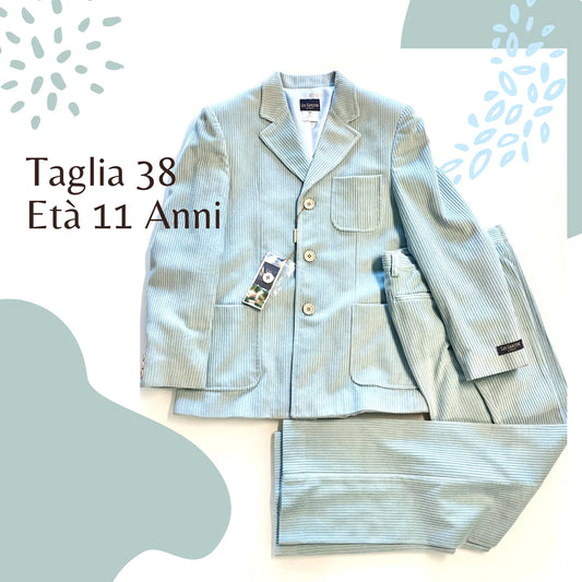 Completo giacca e pantaloni in velluto per cerimonia invernale bambino