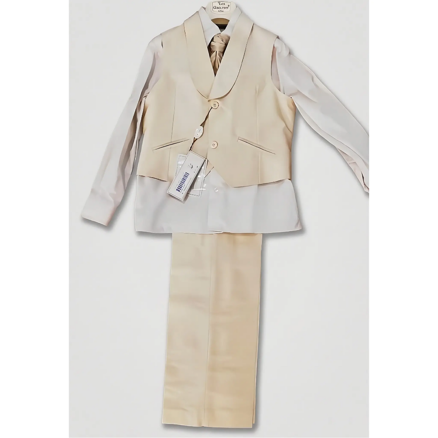 Ensemble de page en soie couleur crème ou ocre