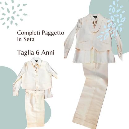 Completo in Seta da Paggetto Color Panna o Ocra
