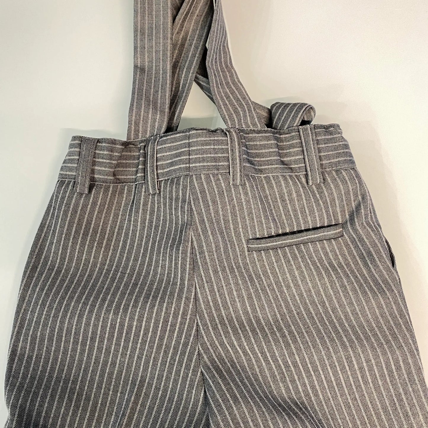 Completo paggetto gessato pantaloni regolabili