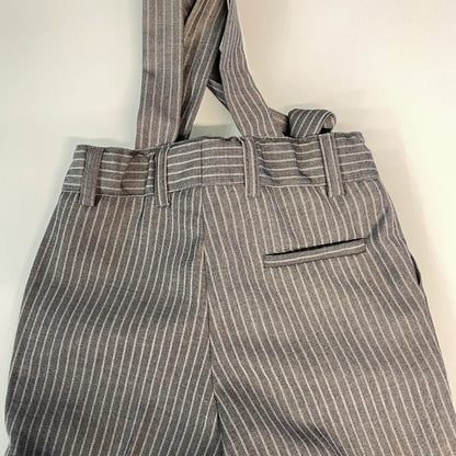 Completo paggetto gessato pantaloni regolabili