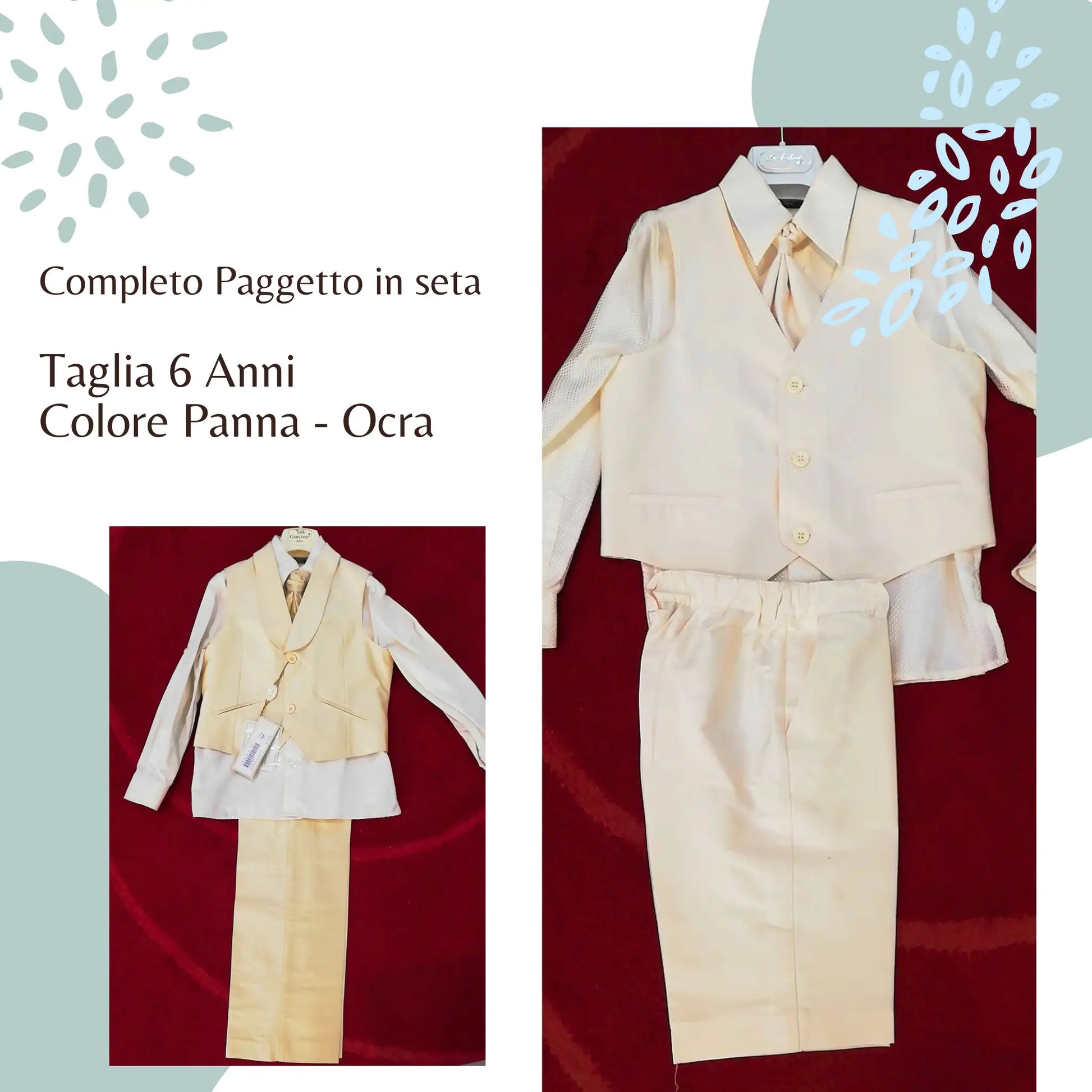 Completo da Paggetto in seta per bambino 6 anni