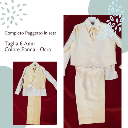 Completo da Paggetto in seta per bambino 6 anni