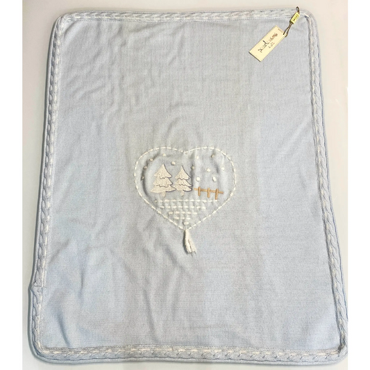 Copertina da culla in lana 100% con disegno invernale in Outlet