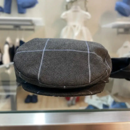 Coppola da cerimonia azzurro polvere e antracite per neonato