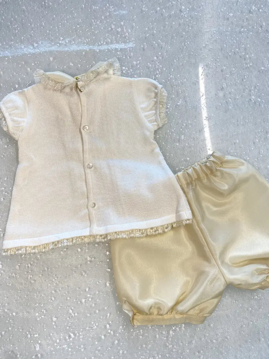 Coprifasce e coulotte per battesimo bambina