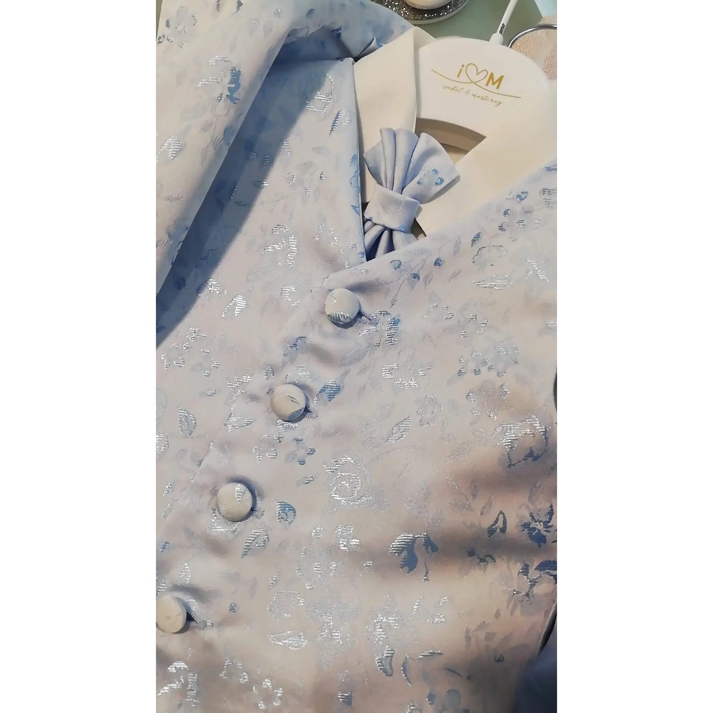 Abito da Battesimo Bambino Azzurro Cielo