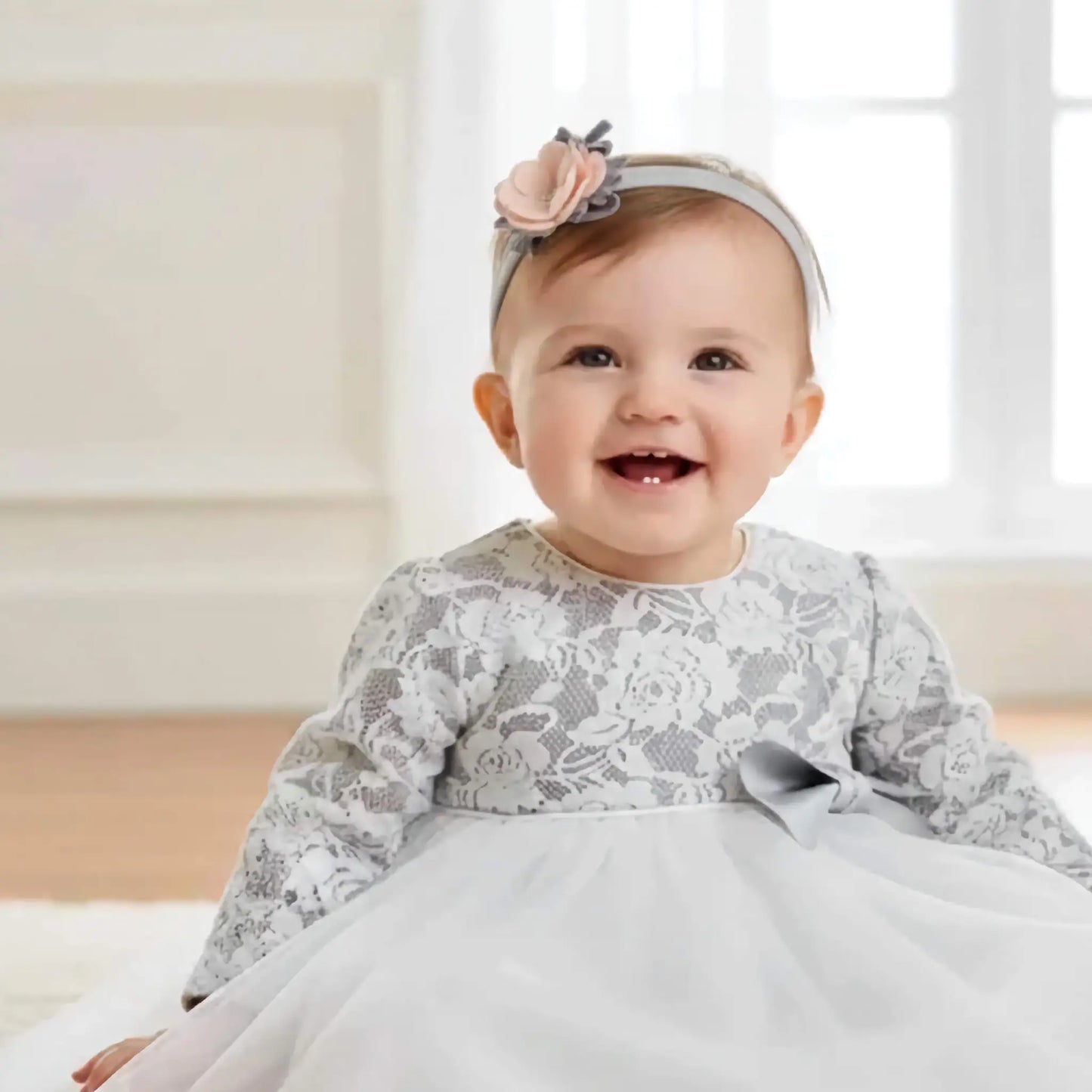 Fascia capelli elegante per cerimonia neonata in OUTLET