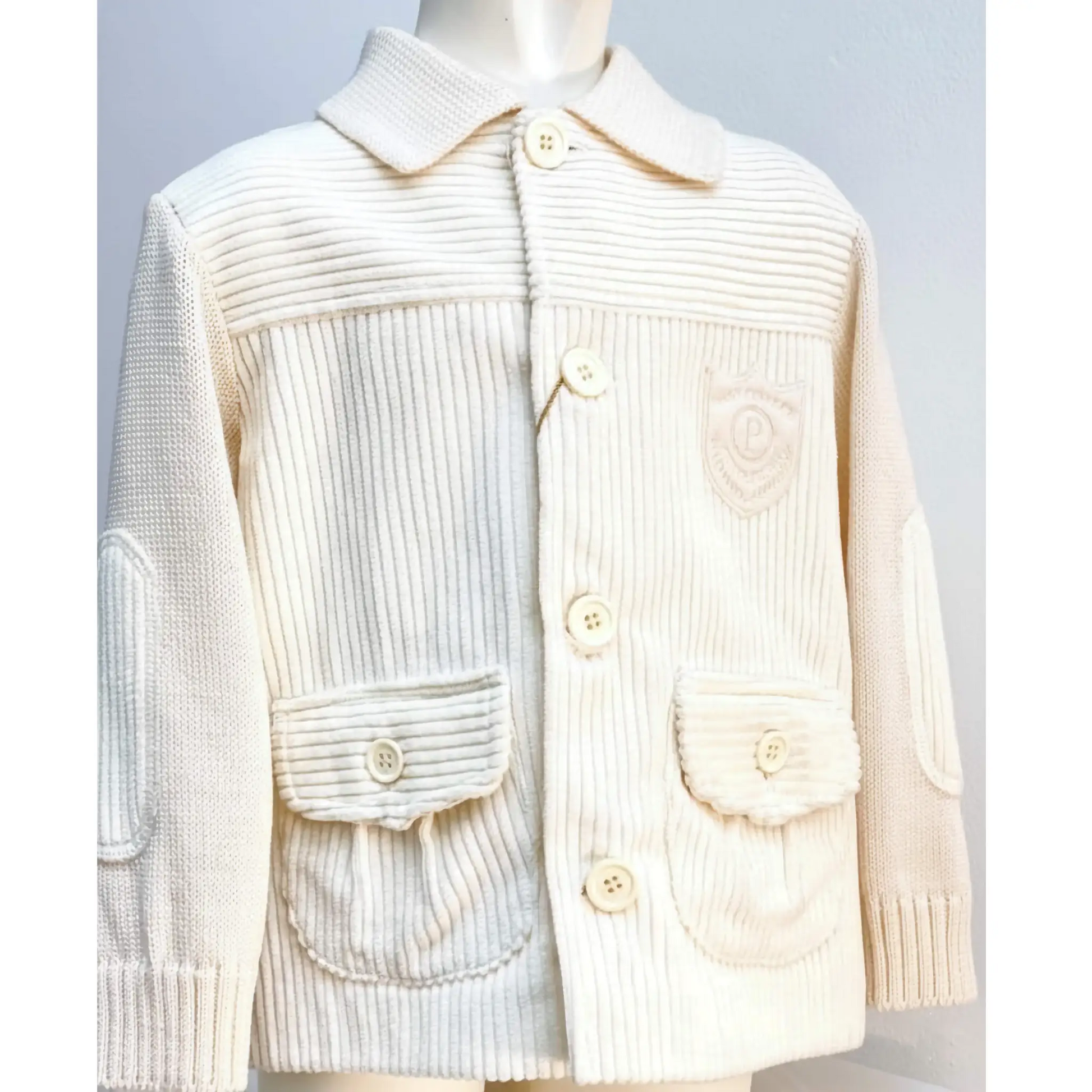 Giacca neonato invernale in velluto e lana scontata