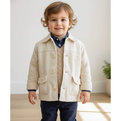 Giacca in velluto e lana per neonato in outlet