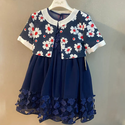 Giacchino blu elegante per bambina. Cerimonia in offerta outlet