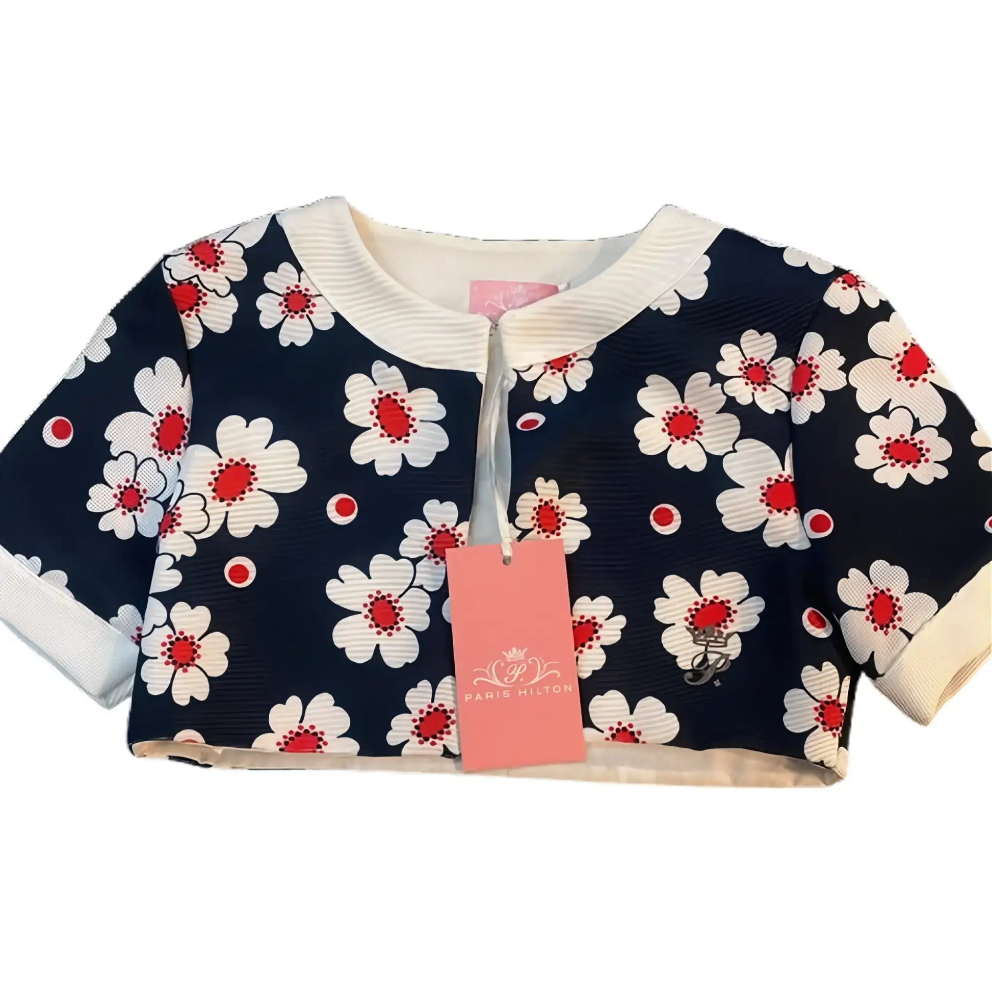 Giacchino blu elegante per bambina con margherite in OUTLET
