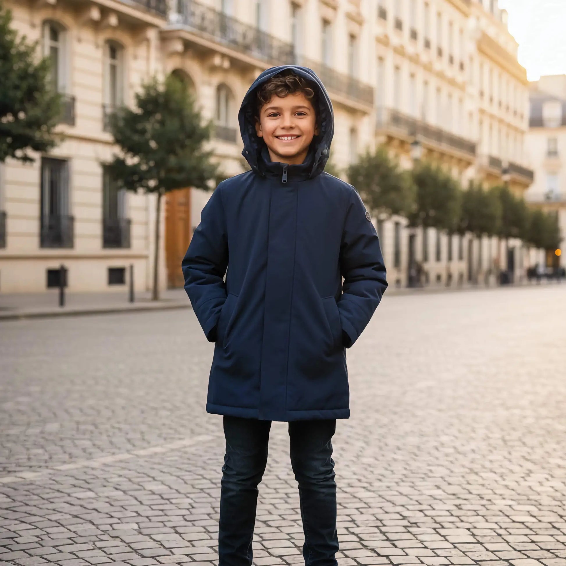 Giaccone Mixture blu bambino con imbottitura in outlet