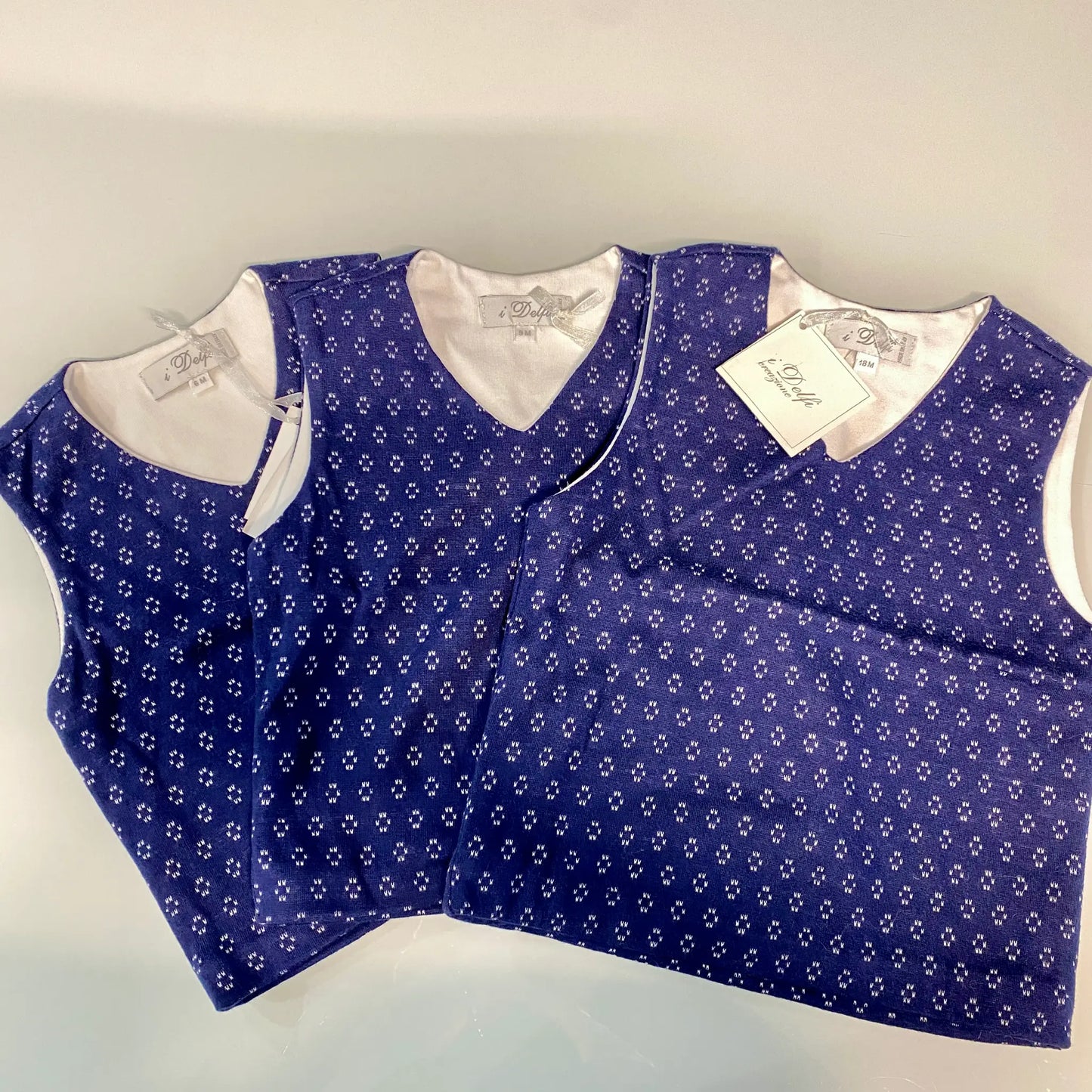 Gilet neonato invernale blu navy elegante