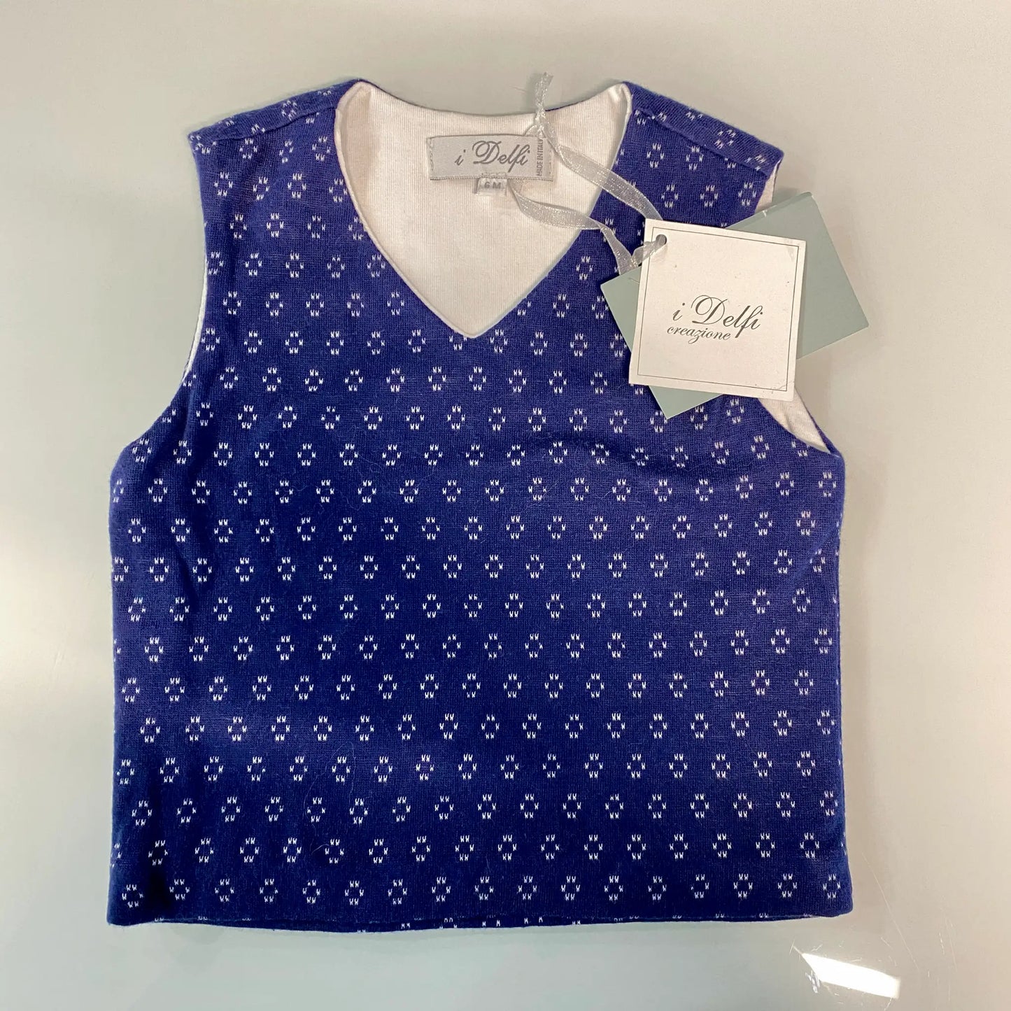 Gilet neonato in lana blu navy in outlet