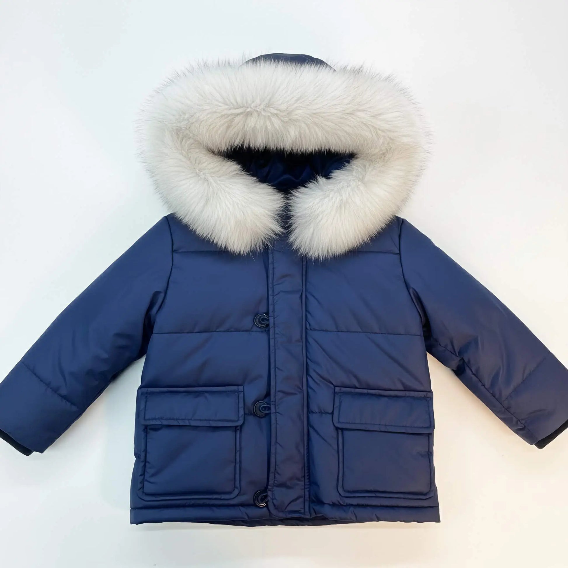 Giubbotto blu per neonato in microfibra e maglia scontato