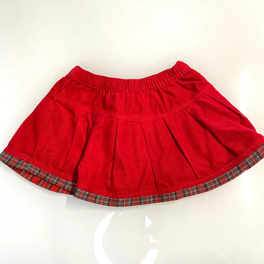 Gonna neonata in velluto rosso e tartan in outlet