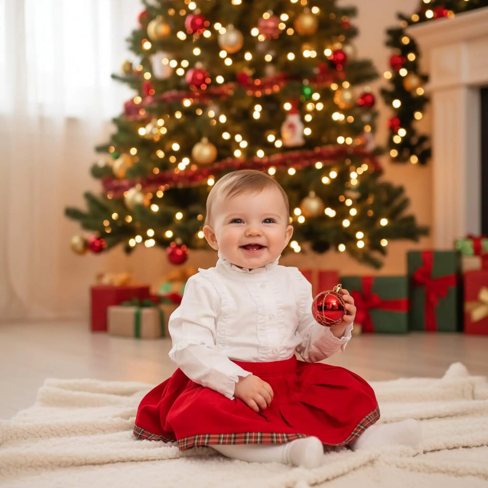 Gonna in velluto rosso per neonata da 3 a 6 mesi in offerta outlet