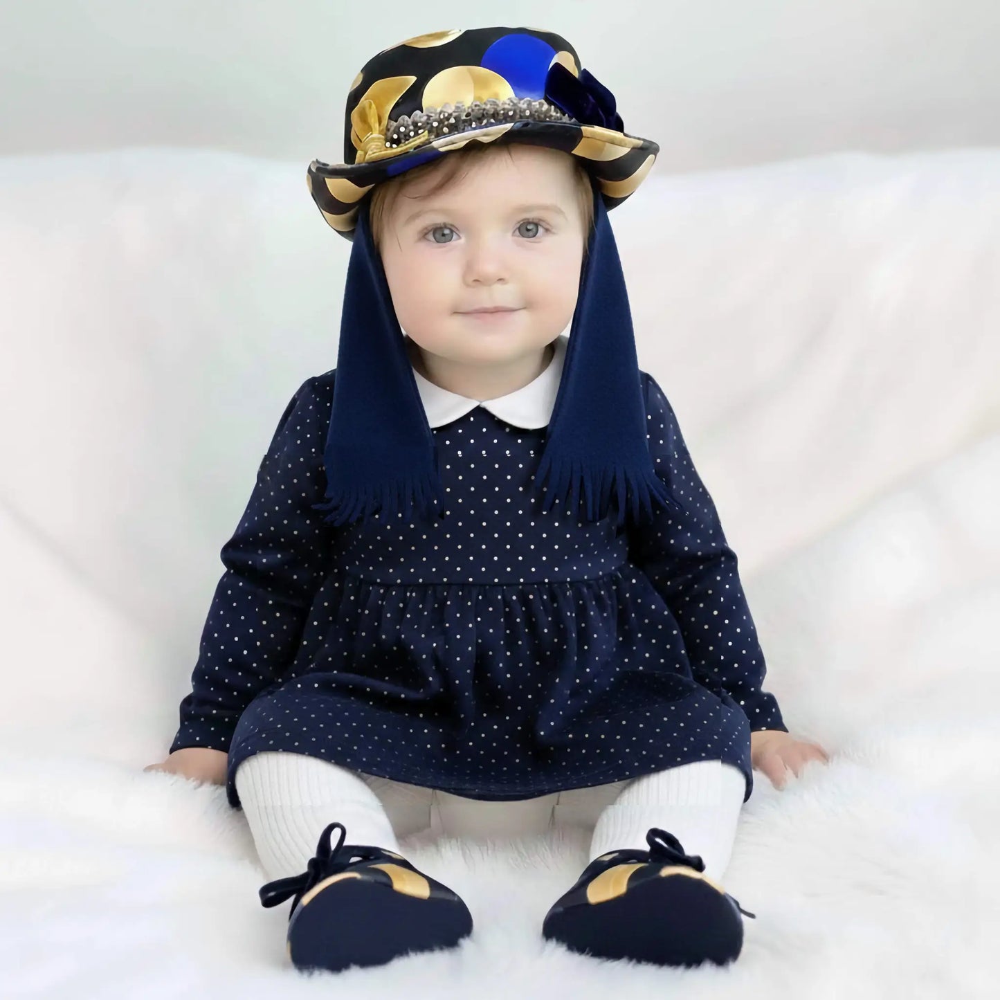 Idea regalo neonata in outlet: set cappello + scarpine eleganti invernali