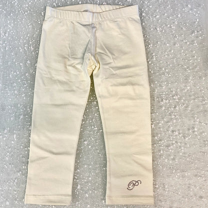 leggings bianco color panna per bambina