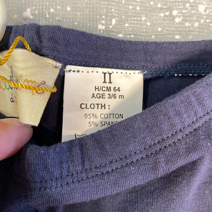 Leggings Neonata Blu Paillettes o Cotone Classico | Outlet