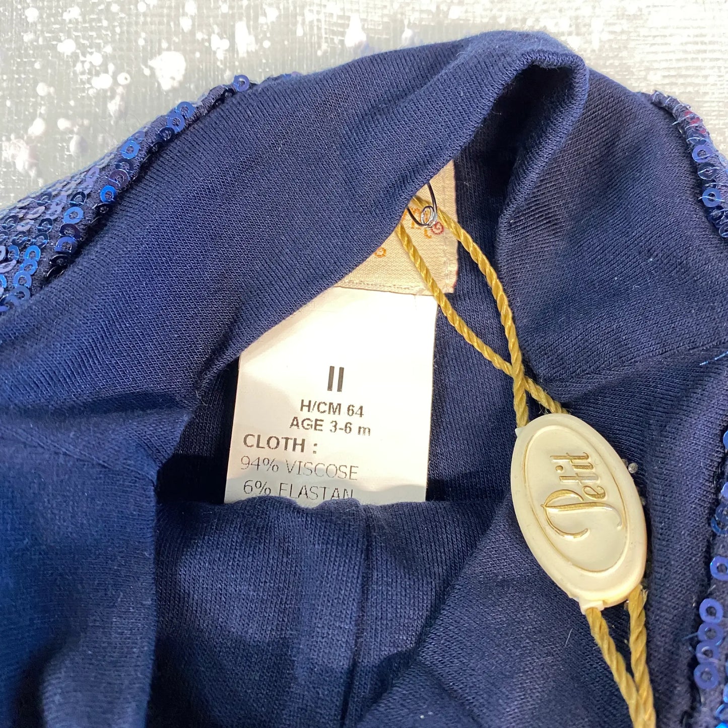 Leggings Neonata Blu Paillettes o Cotone Classico | Outlet