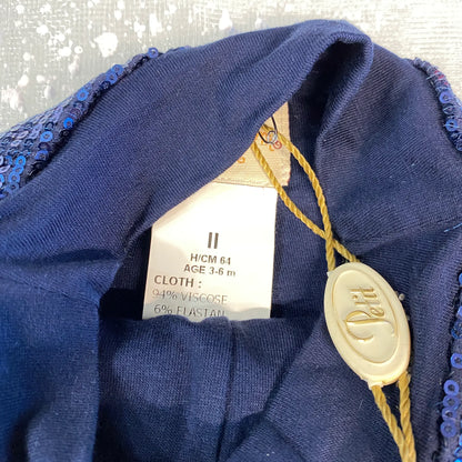 Leggings Neonata Blu Paillettes o Cotone Classico | Outlet