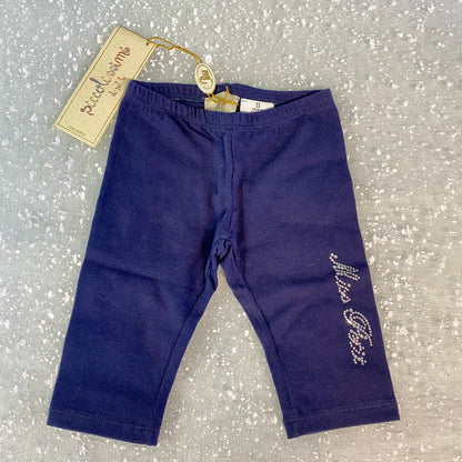 Leggings Neonata Blu Paillettes o Cotone Classico | Outlet