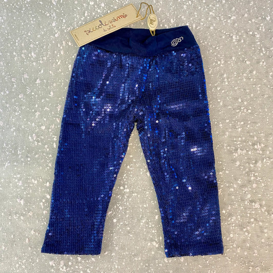 Leggings Neonata Blu Paillettes o Cotone Classico | Outlet