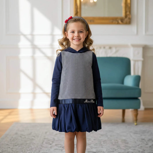 Maglia + abito elegante 2 pezzi per bambina in outlet