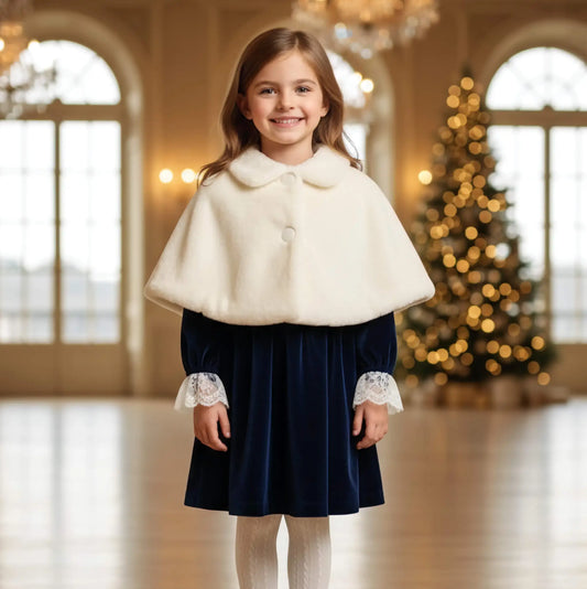 Mantella pelliccia ecologica per bambina in outlet