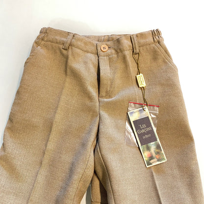 Pantalone elegante per bambino con lavorazione a spina di pesce nocciola e marrone